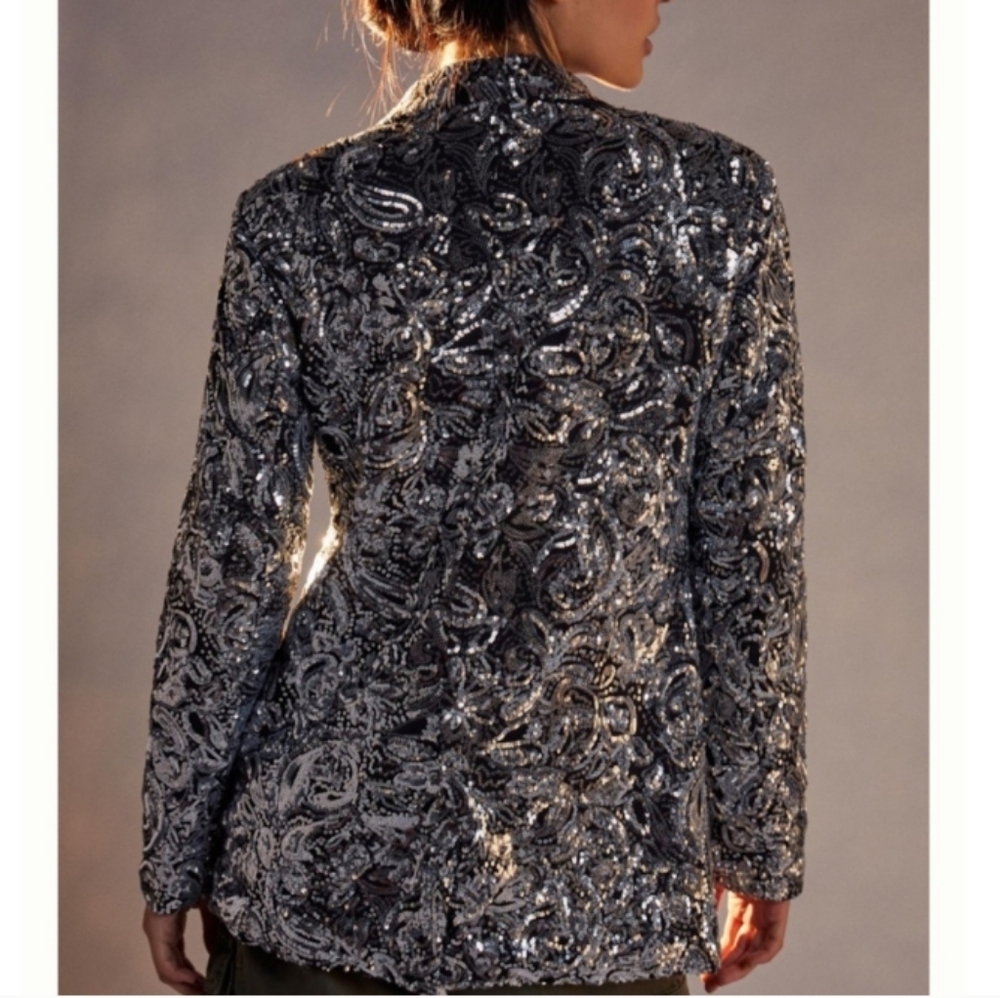 Anthro.Porridge Sequin Jacket SzMed - Picture 2 of 5